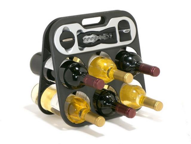 Raft 6 sticle de vin cu accesorii