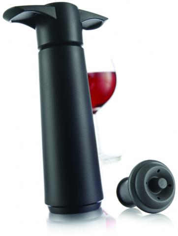 Set pompa si 2 dopuri vacuumat Giftpack black